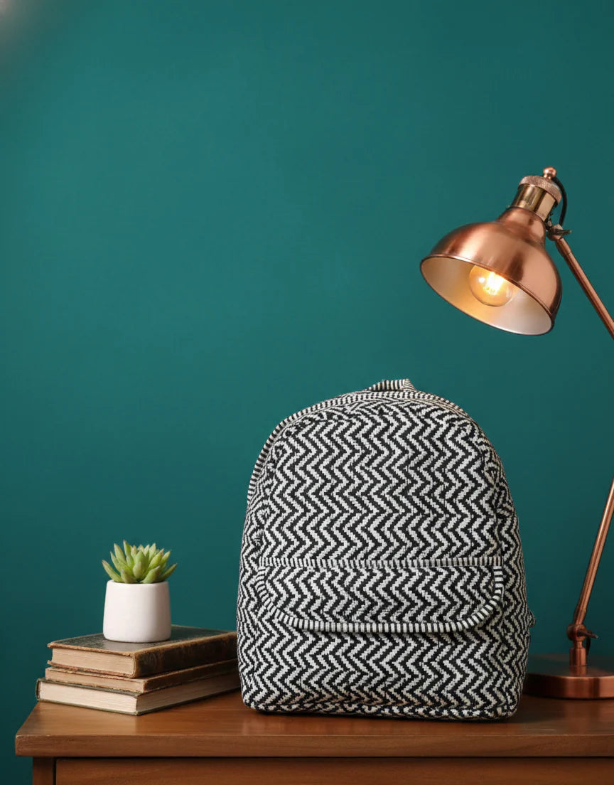 Handcrafted Zig Zag Cotton Quilted Backpack