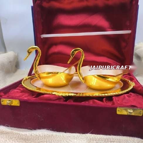 Brass Dinner Set - Swan Design
