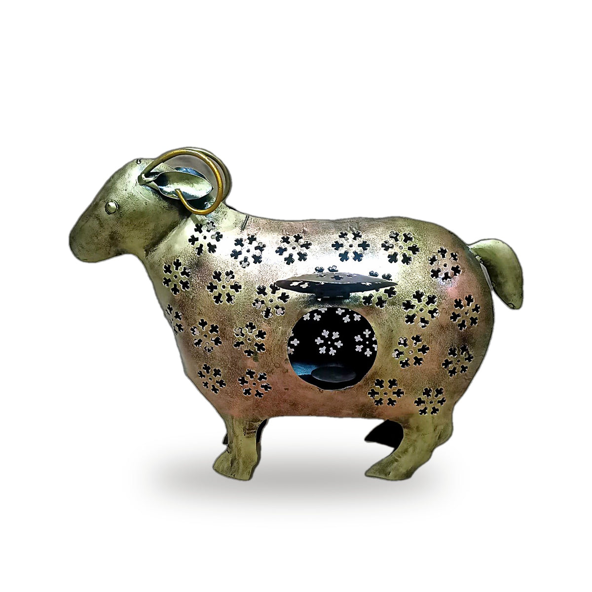 Metal Sheep Cutout Tealight Lantern