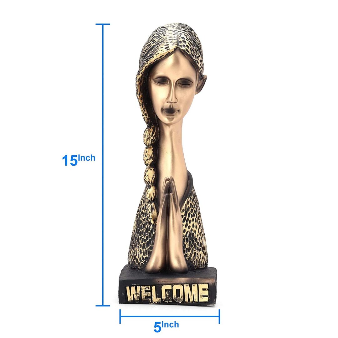 Antique Welcome Lady Statue for Entrance Door Decoration Items for Home