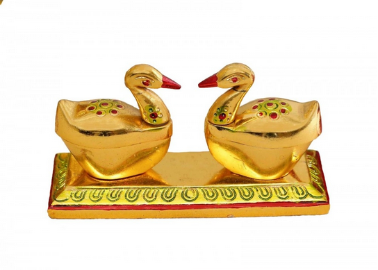 Swan Duck Shape Haldi, KumKum Holder,Chandan Roli Box