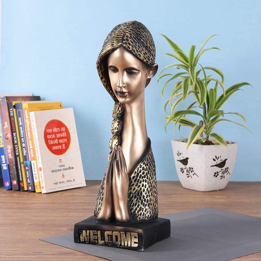 Antique Welcome Lady Statue for Entrance Door Decoration Items for Home