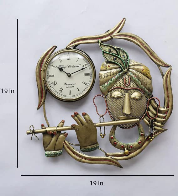 Jaipuri Craft Iron Decorative Krishna Wall Clock