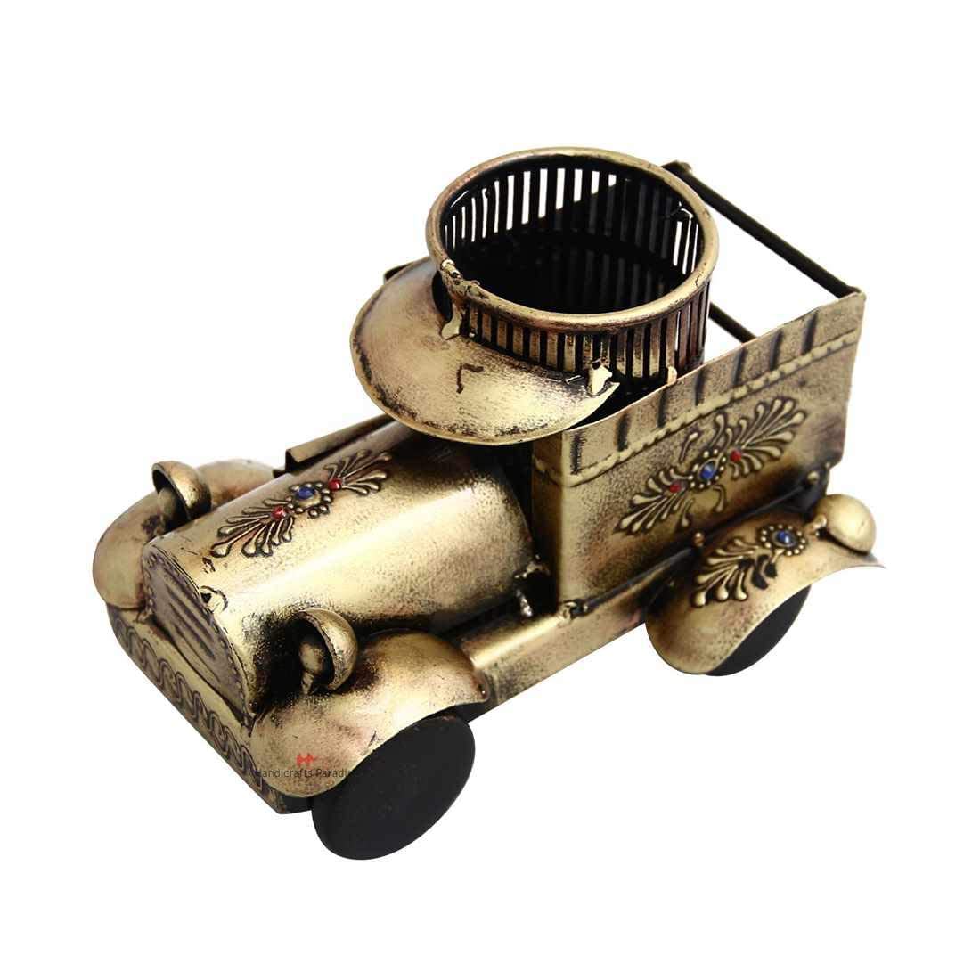 Jaipuri Craft Wrought and Cast Iron Jeep Pen Holder