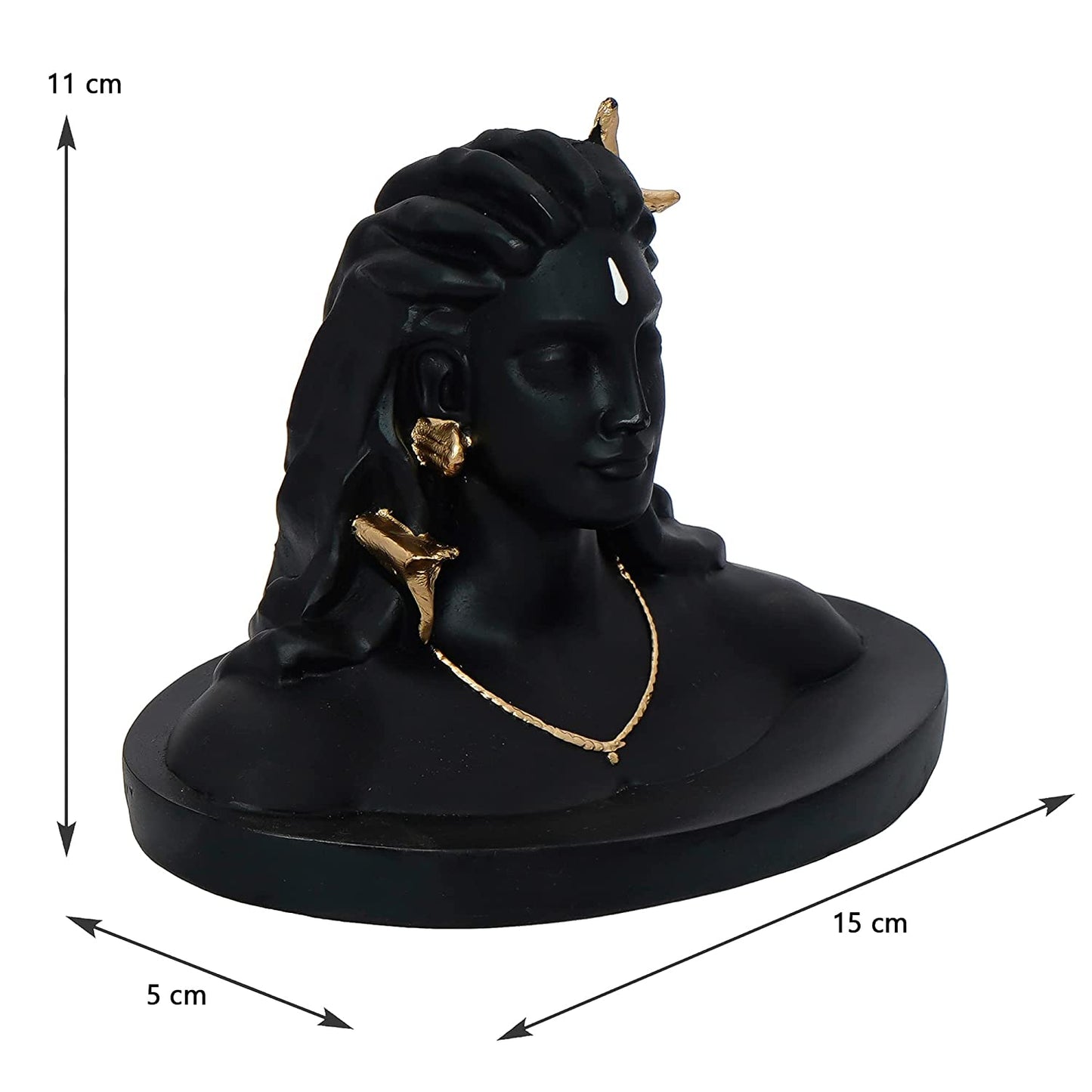 Jaipuri Craft Black Adiyogi Lord Shiva Handcrafted Polyresin Figurine