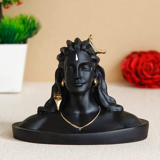 Jaipuri Craft Black Adiyogi Lord Shiva Handcrafted Polyresin Figurine