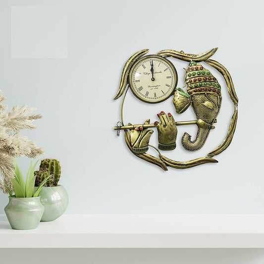 Jaipuri Craft Iron Decorative Ganesha Wall Clock