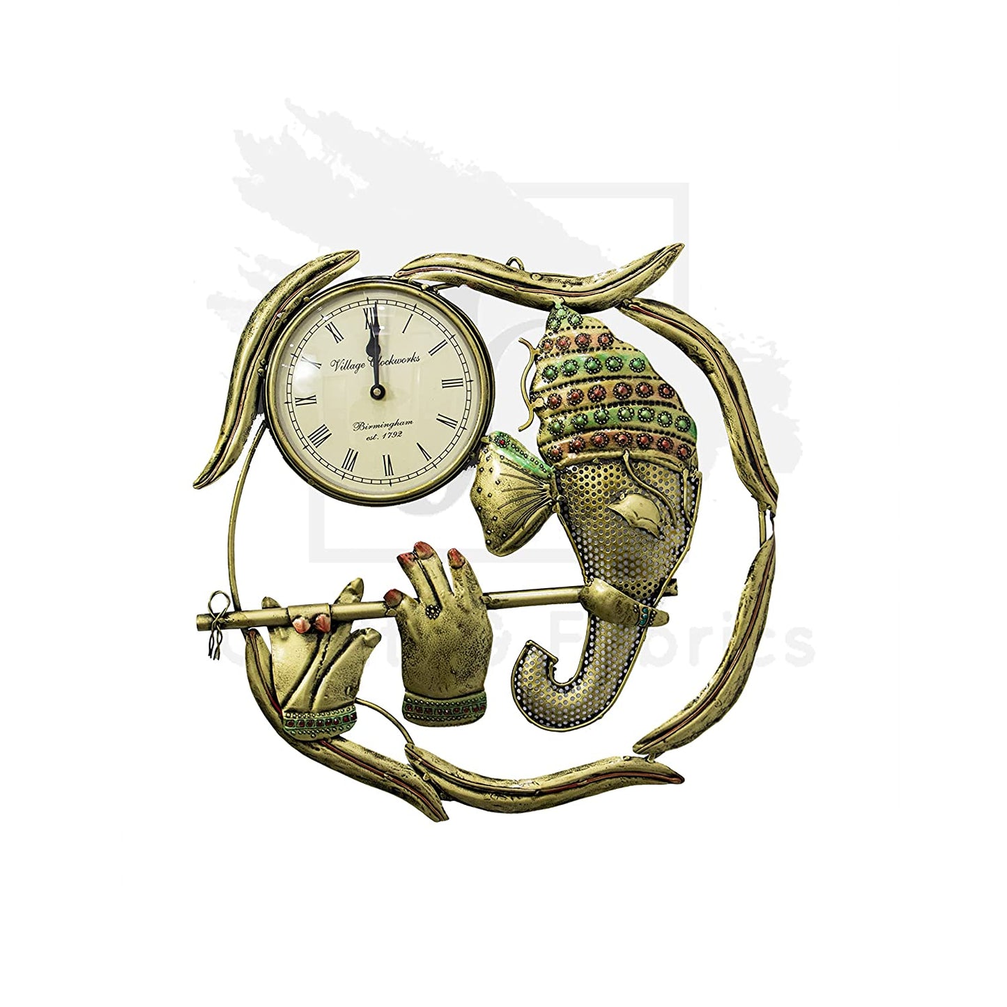 Jaipuri Craft Iron Decorative Ganesha Wall Clock