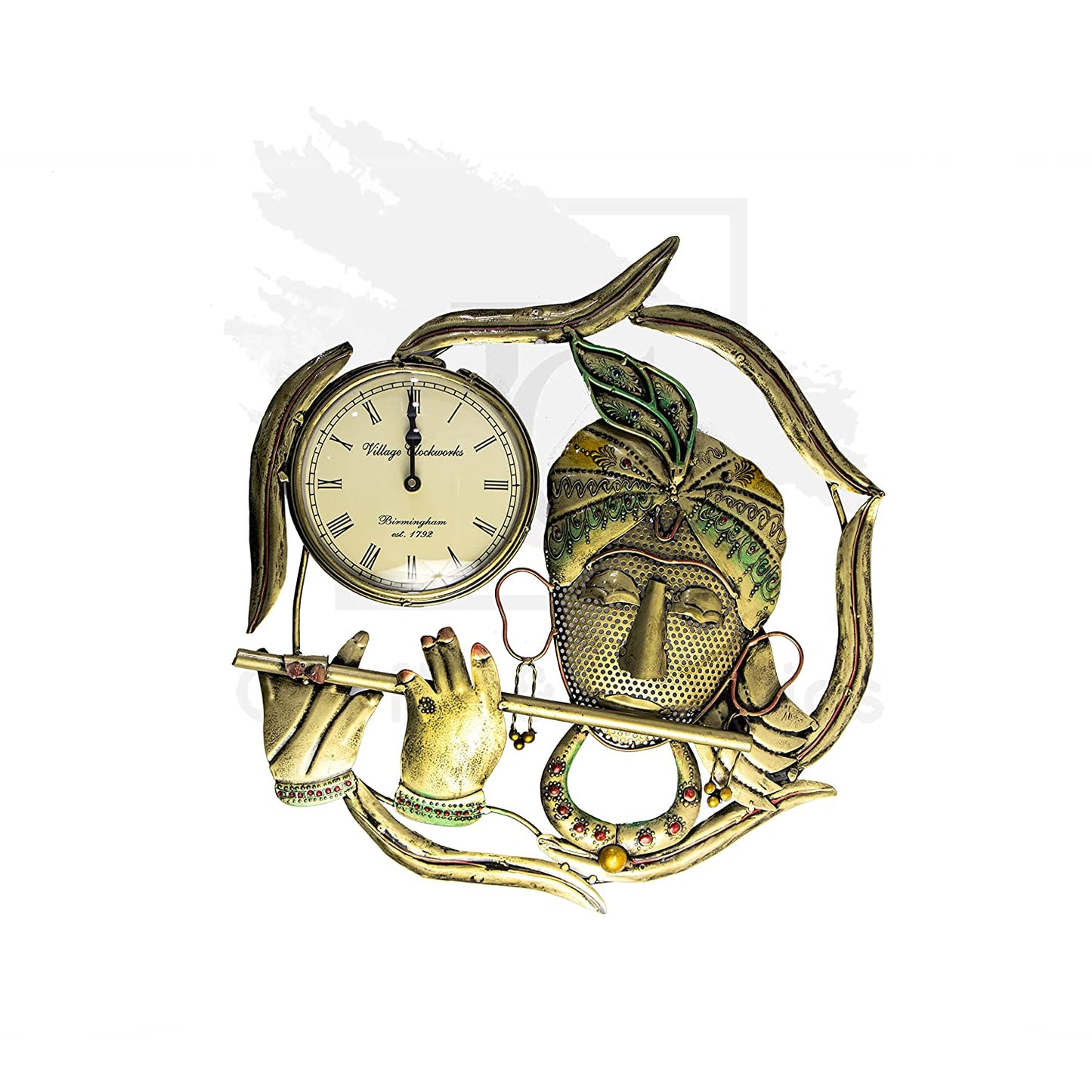 Jaipuri Craft Iron Decorative Krishna Wall Clock