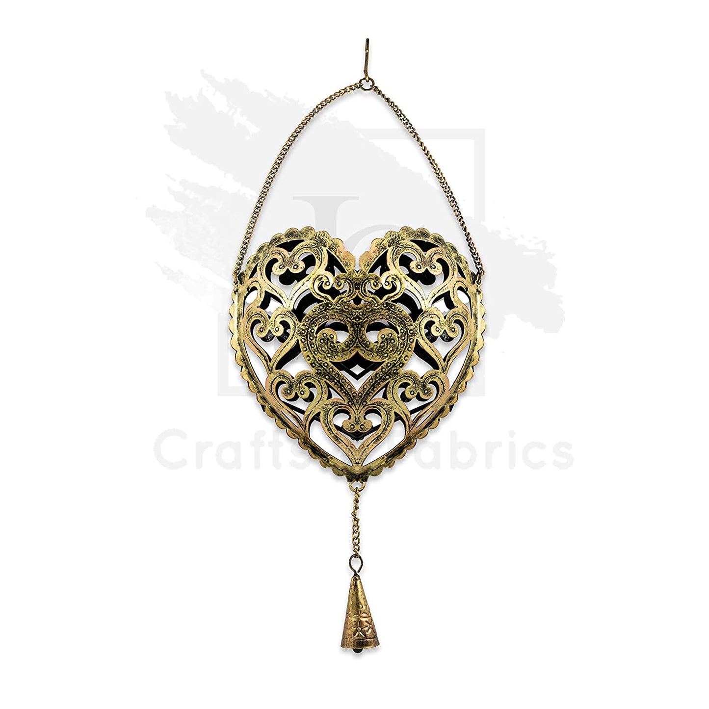 Jaipuri Craft Metal Hanging Heart Tea Light Candle Holder