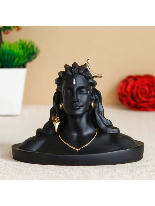 Black Adiyogi Lord Shiva Handcrafted Polyresin Figurine