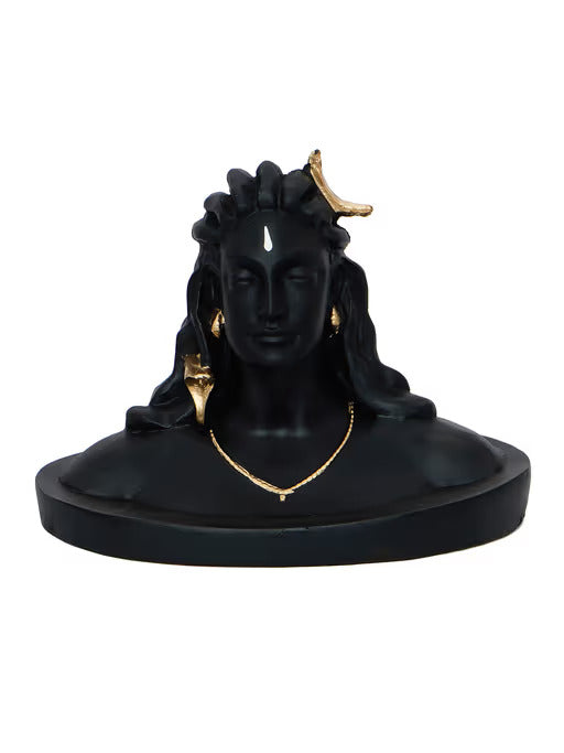 Black Adiyogi Lord Shiva Handcrafted Polyresin Figurine