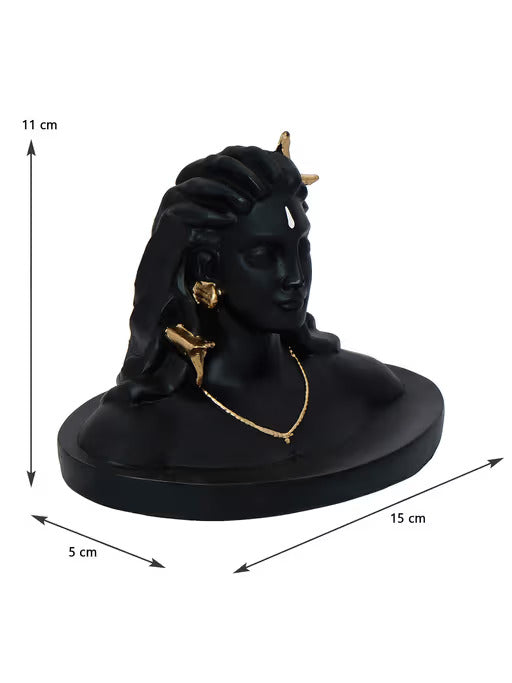 Black Adiyogi Lord Shiva Handcrafted Polyresin Figurine