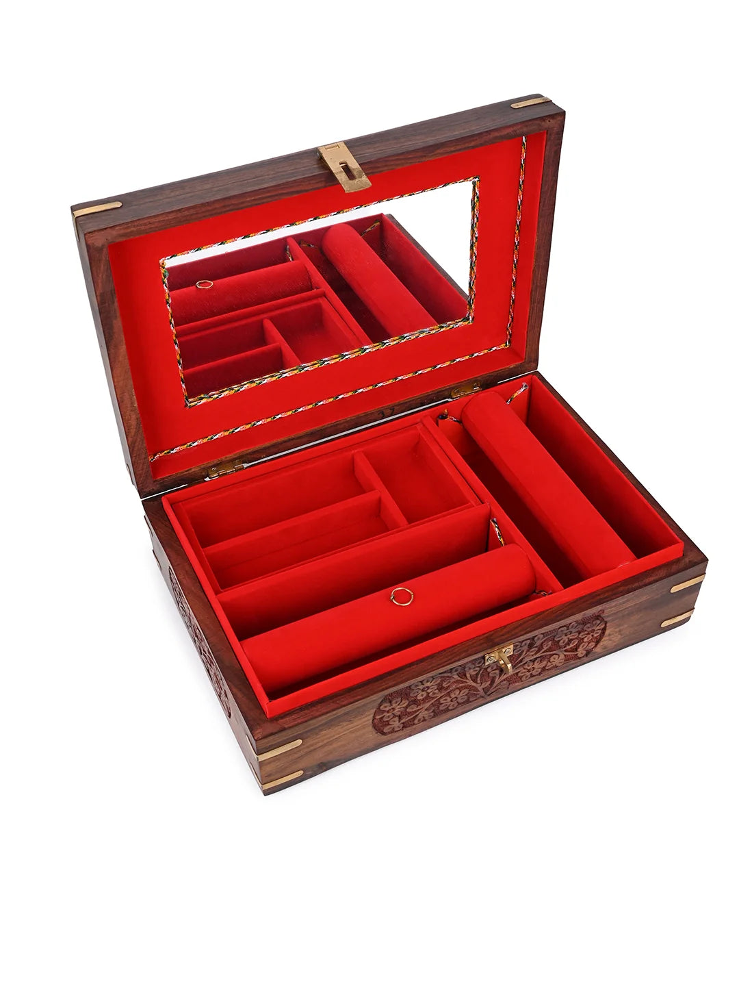 Sheesham wood crafted multi purpose jewellery | vanity box - 12x8 inches