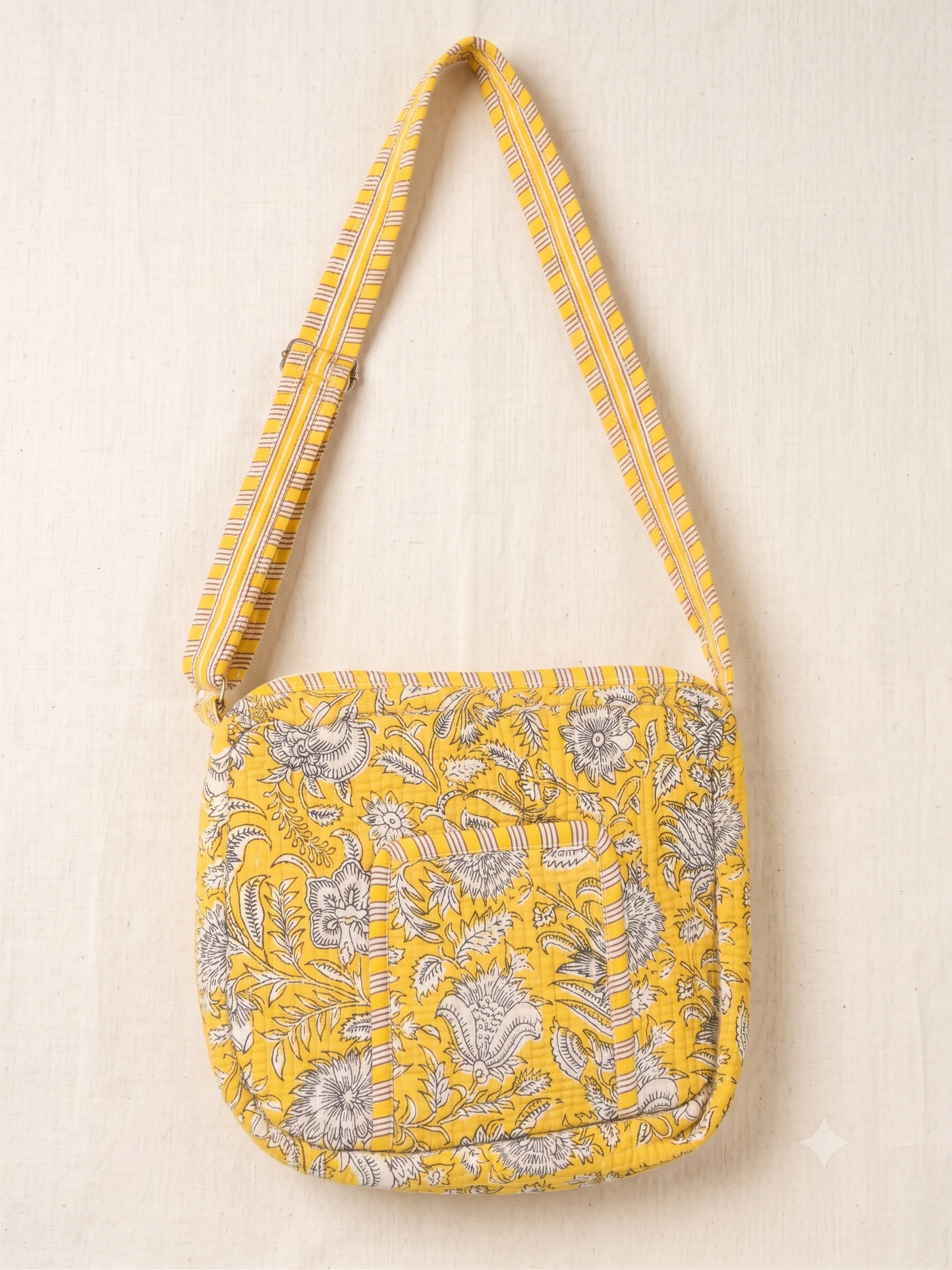 Handmade. Quilted Cotton Sling Bag | 9 x 9 Inch Crossbody Bag