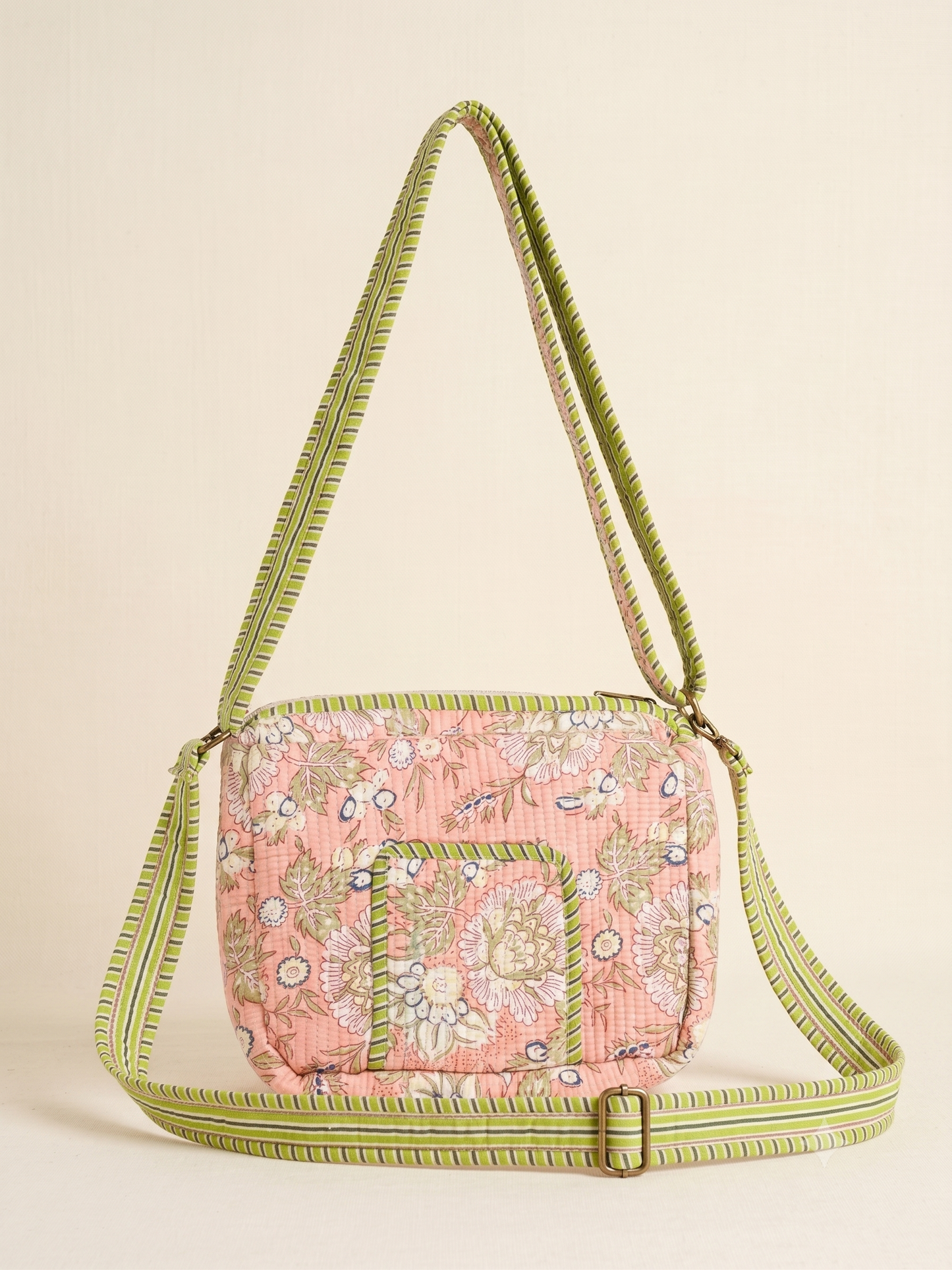 Handmade. Quilted Cotton Sling Bag | 9 x 9 Inch Crossbody Bag