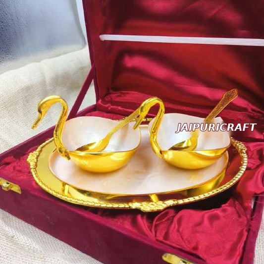 Brass Dinner Set - Swan Design