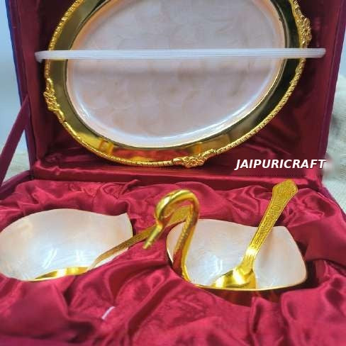 Brass Dinner Set - Swan Design