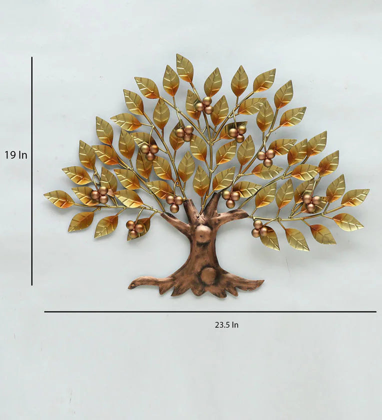 Decortia Iron Decorative Tree Wall Art In Gold | Wall Decor