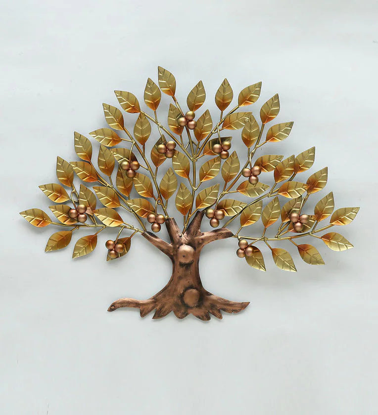 Decortia Iron Decorative Tree Wall Art In Gold | Wall Decor