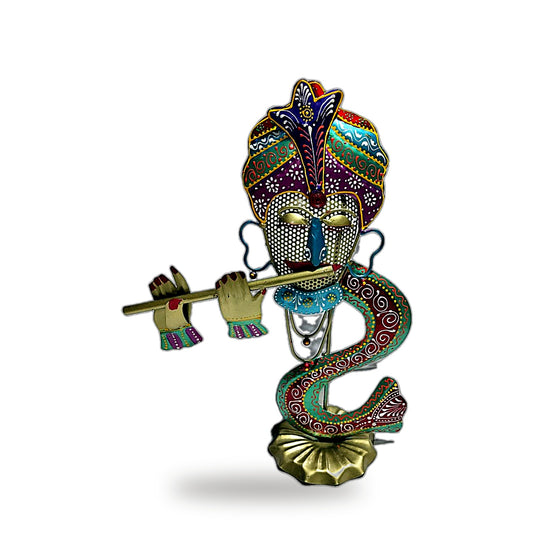 Metal Krishna Kaliya Daman Wall Hanging