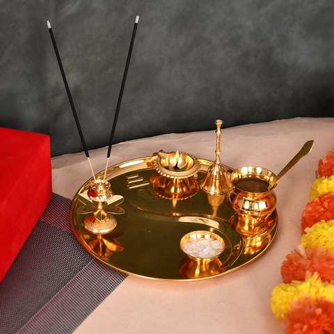 Pooja Thali - Simplicity (8 in)