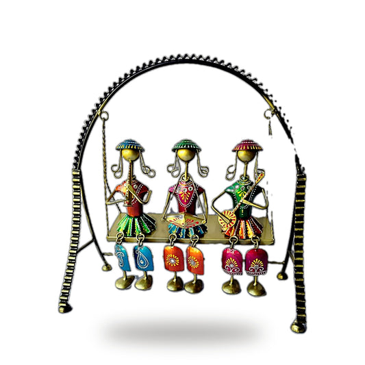 Rajasthani Swing (Jhula) Wall Hanging with Dancers & Bells