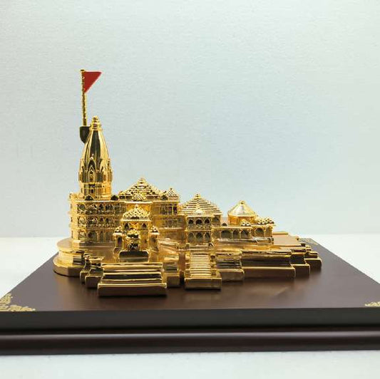 24K Gold Plated Ram Mandir - Ayodhya Temple Replica
