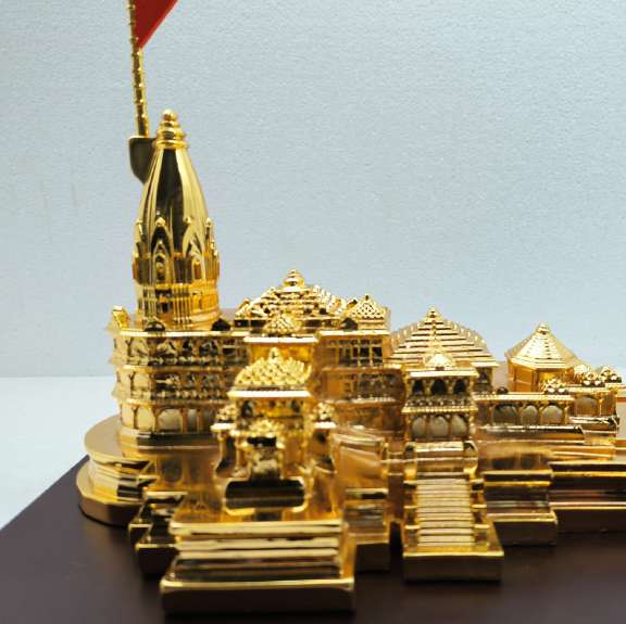 24K Gold Plated Ram Mandir - Ayodhya Temple Replica