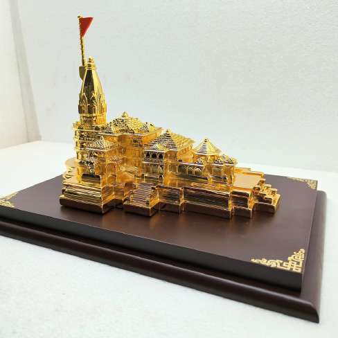 24K Gold Plated Ram Mandir - Ayodhya Temple Replica