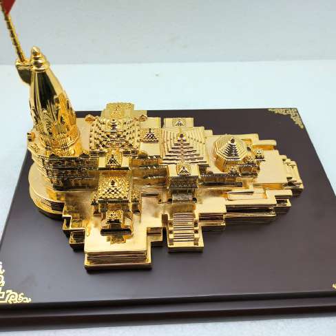 24K Gold Plated Ram Mandir - Ayodhya Temple Replica