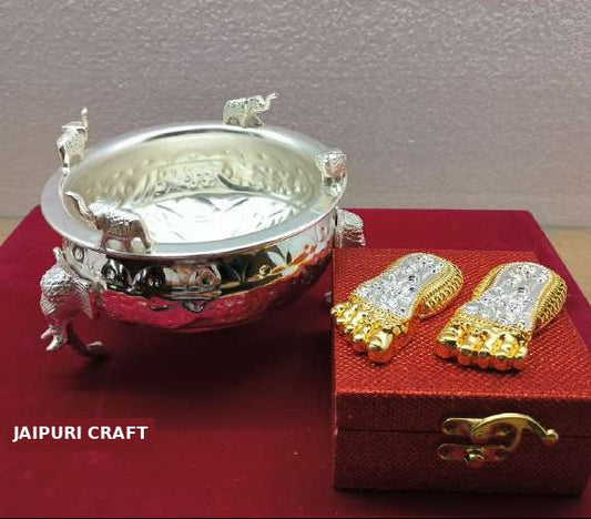 Silver plated decorative Urli bowl