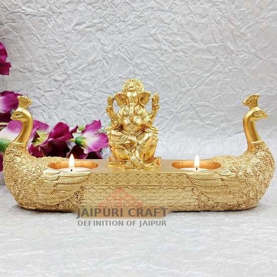 Tea Light Ganesh - Wall Hanging Diya Holder (10 in)