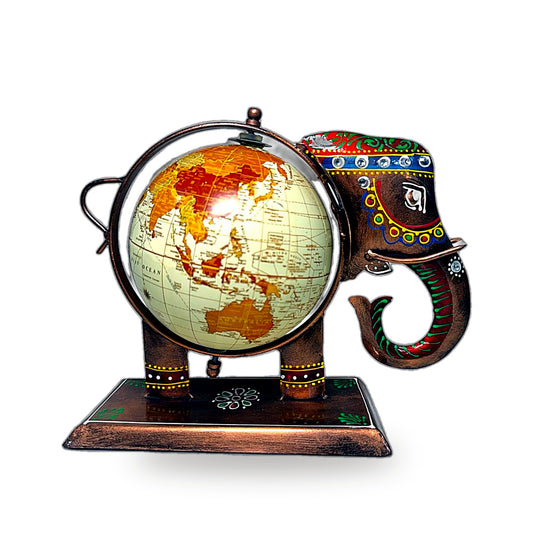 Iron Elephant World Globe Stand